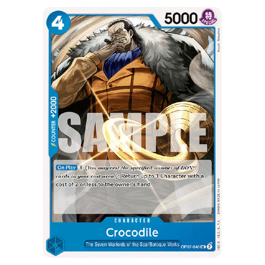 Crocodile OP07-040 card from the One Piece set 500 Years in the Future