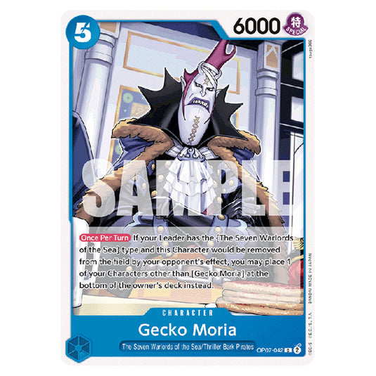 Gecko Moria OP07-042 card from the One Piece set 500 Years in the Future