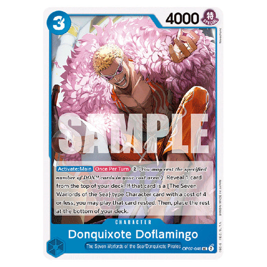 Donquixote Doflamingo OP07-048 card from the One Piece set 500 Years in the Future