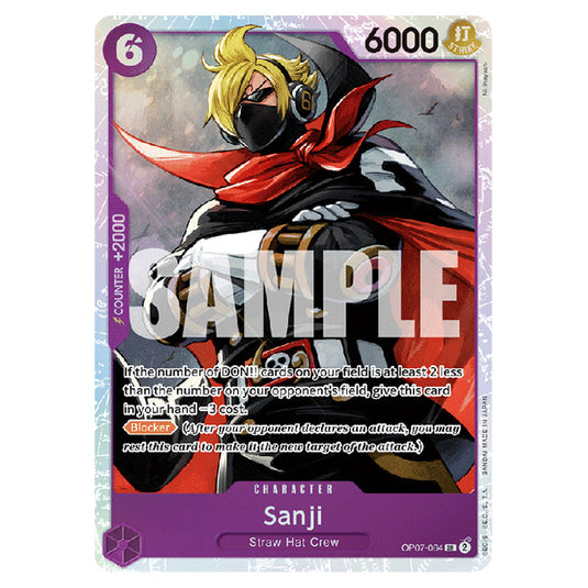 Sanji OP07-064 card from the One Piece set 500 Years in the Future