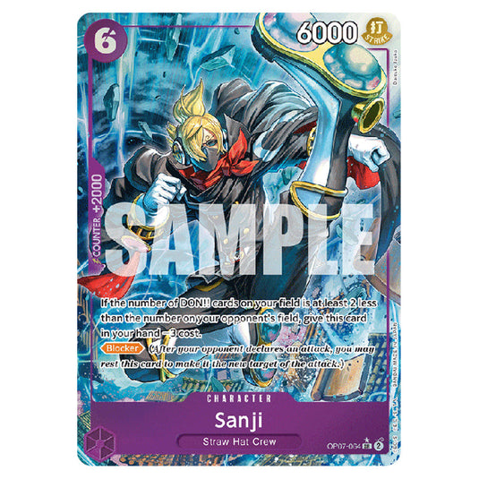 Sanji OP07-064a card from the One Piece set 500 Years in the Future