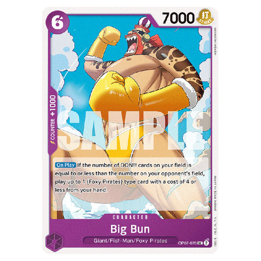 Big Bun OP07-070 card from the One Piece set 500 Years in the Future