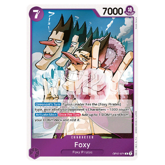 Foxy OP07-071 card from the One Piece set 500 Years in the Future