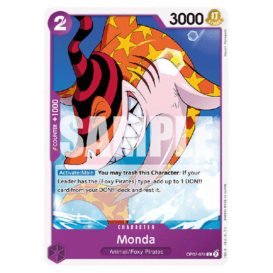 Monda OP07-074 card from the One Piece set 500 Years in the Future