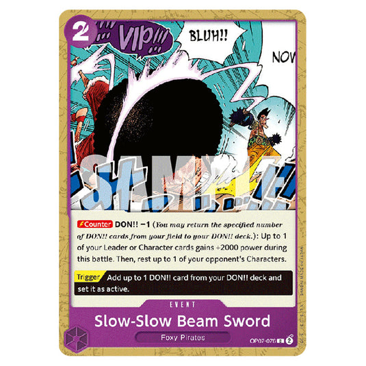 Slow-Slow Beam Sword OP07-076 card from the One Piece set 500 Years in the Future