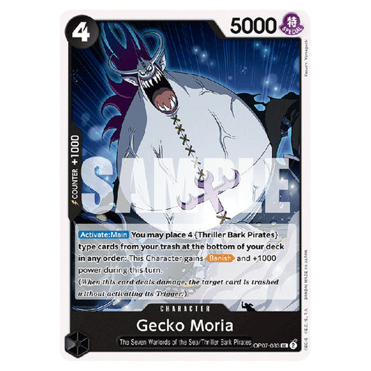 Gecko Moria OP07-083 card from the One Piece set 500 Years in the Future