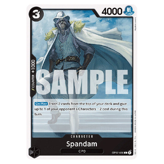 Spandam OP07-086 card from the One Piece set 500 Years in the Future