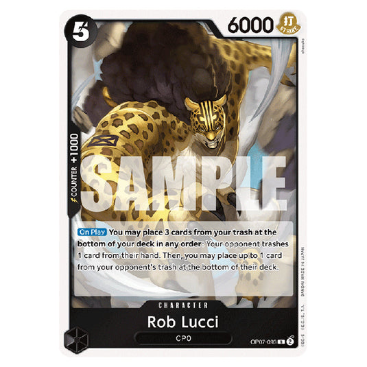 Rob Lucci OP07-093 card from the One Piece set 500 Years in the Future