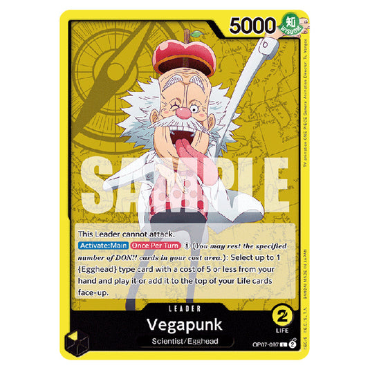 Vegapunk OP07-097 card from the One Piece set 500 Years in the Future