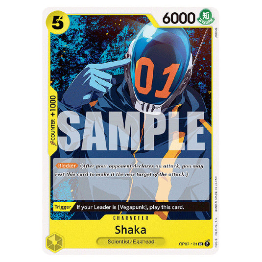 Shaka OP07-101 card from the One Piece set 500 Years in the Future