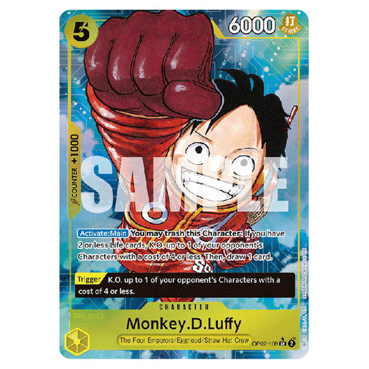 Monkey.D.Luffy OP07-109a card from the One Piece set 500 Years in the Future