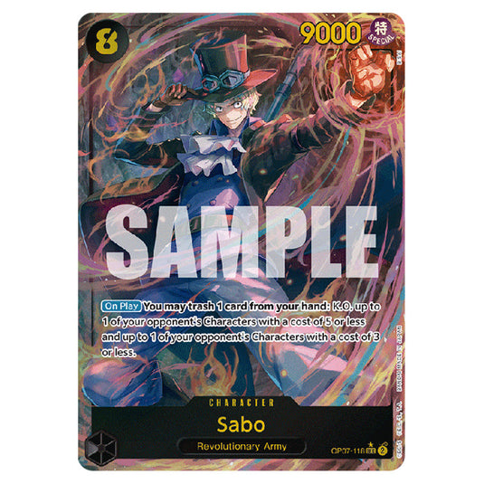 Sabo OP07-118a card from the One Piece set 500 Years in the Future