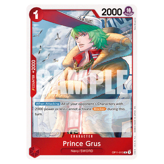 Prince Grus OP11-013 card from the One Piece set A Fist of Divine Speed