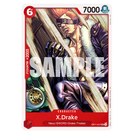 X.Drake OP11-017 card from the One Piece set A Fist of Divine Speed