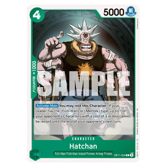 Hatchan OP11-034 card from the One Piece set A Fist of Divine Speed