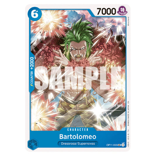 Bartolomeo OP11-055 card from the One Piece set A Fist of Divine Speed