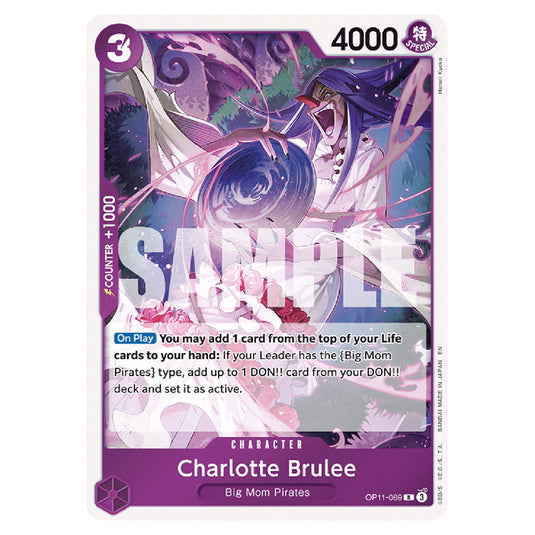 Charlotte Brulee OP11-069 card from the One Piece set A Fist of Divine Speed