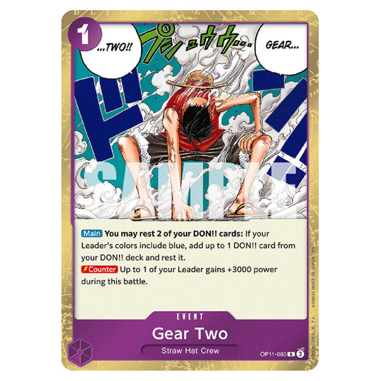 Gear Two OP11-080 card from the One Piece set A Fist of Divine Speed