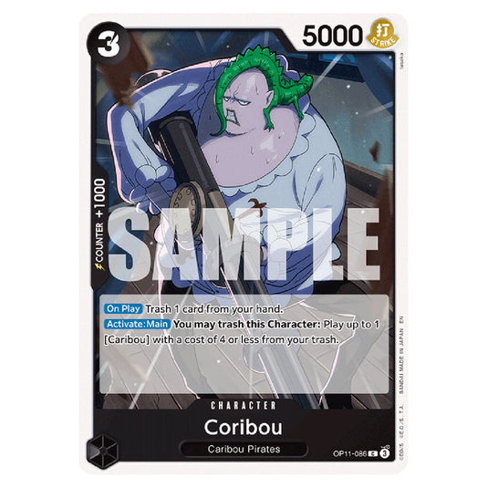 Coribou OP11-086 card from the One Piece set A Fist of Divine Speed