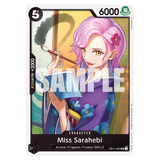 Miss Sarahebi OP11-087 card from the One Piece set A Fist of Divine Speed
