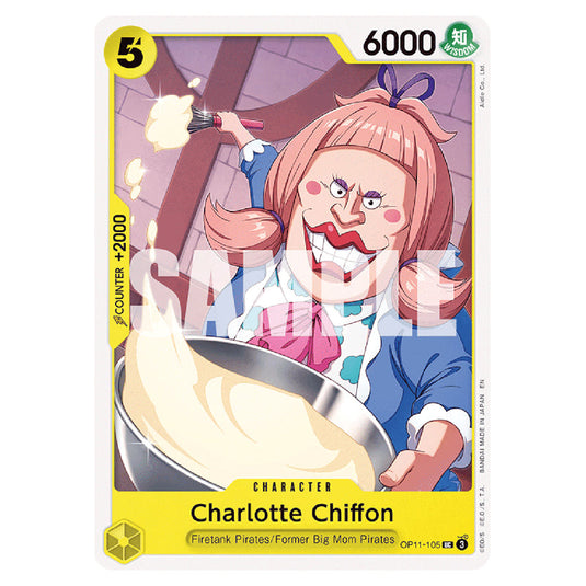 Charlotte Chiffon OP11-105 card from the One Piece set A Fist of Divine Speed