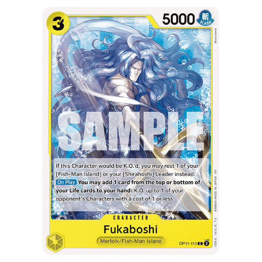 Fukaboshi OP11-110 card from the One Piece set A Fist of Divine Speed