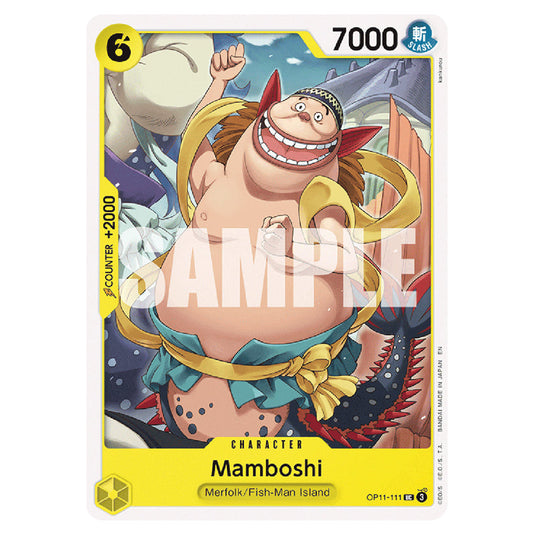 Mamboshi OP11-111 card from the One Piece set A Fist of Divine Speed