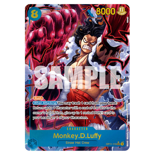 Monkey.D.Luffy OP11-118a card from the One Piece set A Fist of Divine Speed