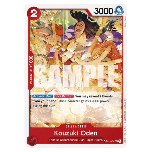 Kouzuki Oden OP12-004 card from the One Piece set Legacy of the Master