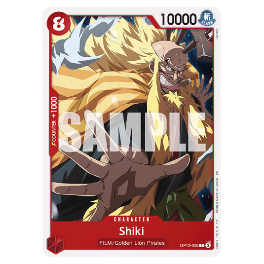 Shiki OP12-005 card from the One Piece set Legacy of the Master