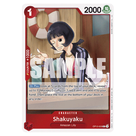 Shakuyaku OP12-006 card from the One Piece set Legacy of the Master