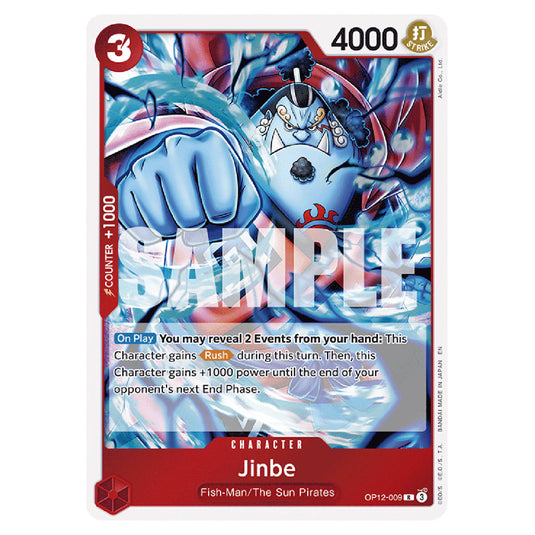 Jinbe OP12-009 card from the One Piece set Legacy of the Master
