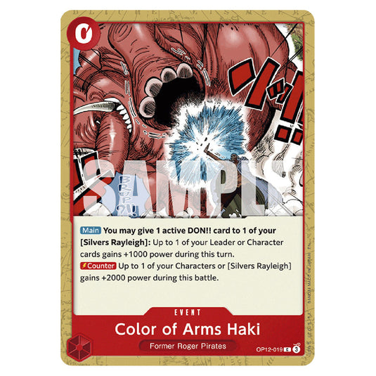 Color of Arms Haki OP12-019 card from the One Piece set Legacy of the Master