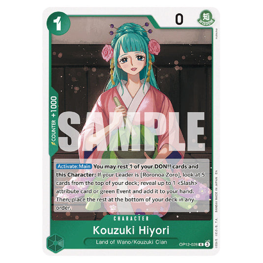 Kouzuki Hiyori OP12-028 card from the One Piece set Legacy of the Master