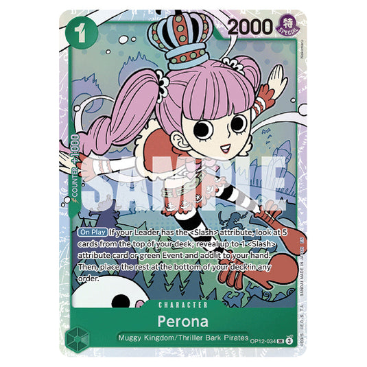 Perona OP12-034 card from the One Piece set Legacy of the Master