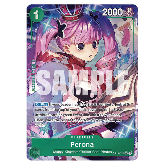 Perona OP12-034a card from the One Piece set Legacy of the Master