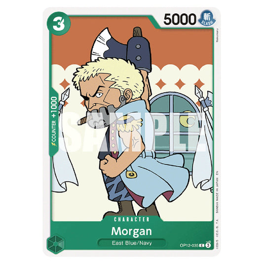 Morgan OP12-035 card from the One Piece set Legacy of the Master