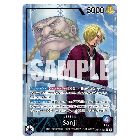 Sanji OP12-041a card from the One Piece set Legacy of the Master