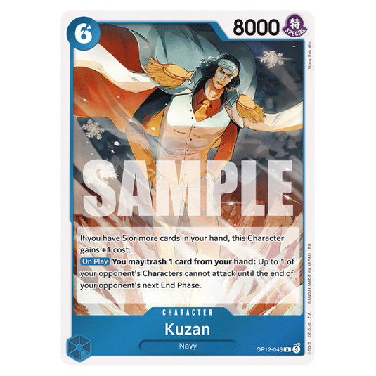 Kuzan OP12-043 card from the One Piece set Legacy of the Master