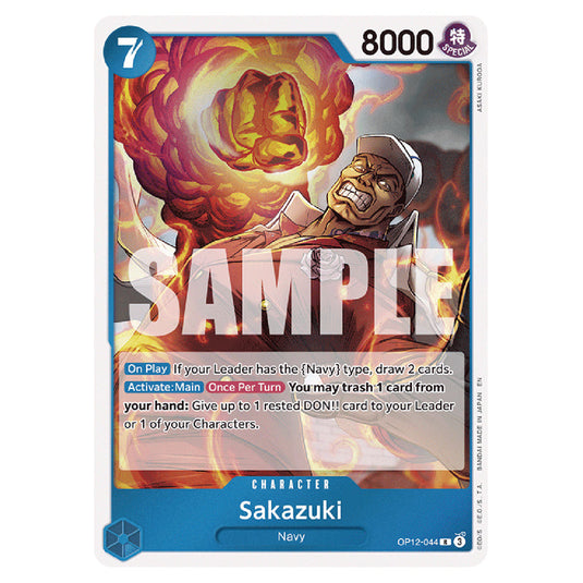 Sakazuki OP12-044 card from the One Piece set Legacy of the Master