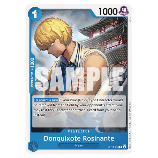 Donquixote Rosinante OP12-048 card from the One Piece set Legacy of the Master