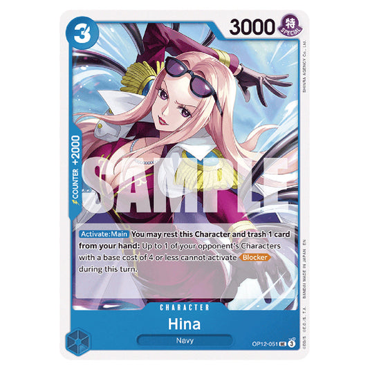Hina OP12-051 card from the One Piece set Legacy of the Master