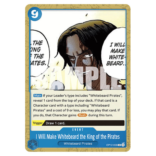 I Will Make Whitebeard the King of the Pirates OP12-058 card from the One Piece set Legacy of the Master