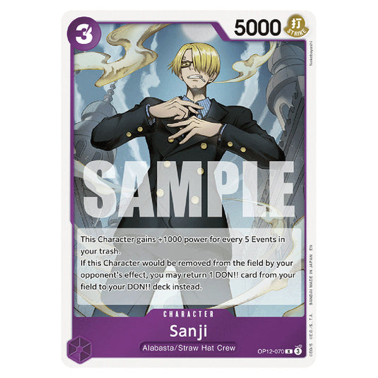 Sanji OP12-070 card from the One Piece set Legacy of the Master