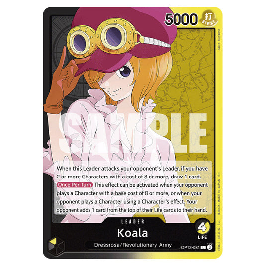 Koala OP12-081 card from the One Piece set Legacy of the Master
