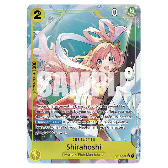 Shirahoshi OP12-102a card from the One Piece set Legacy of the Master