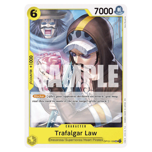Trafalgar Law OP12-106 card from the One Piece set Legacy of the Master