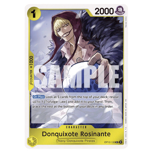 Donquixote Rosinante OP12-108 card from the One Piece set Legacy of the Master