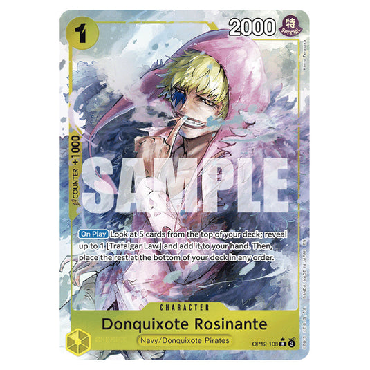 Donquixote Rosinante OP12-108a card from the One Piece set Legacy of the Master
