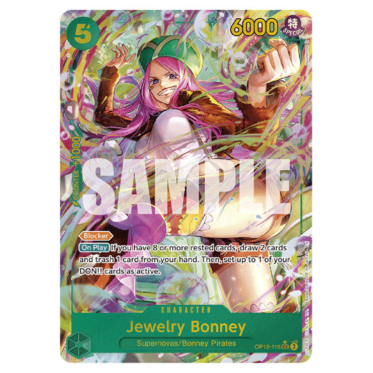 Jewelry Bonney OP12-118a card from the One Piece set Legacy of the Master